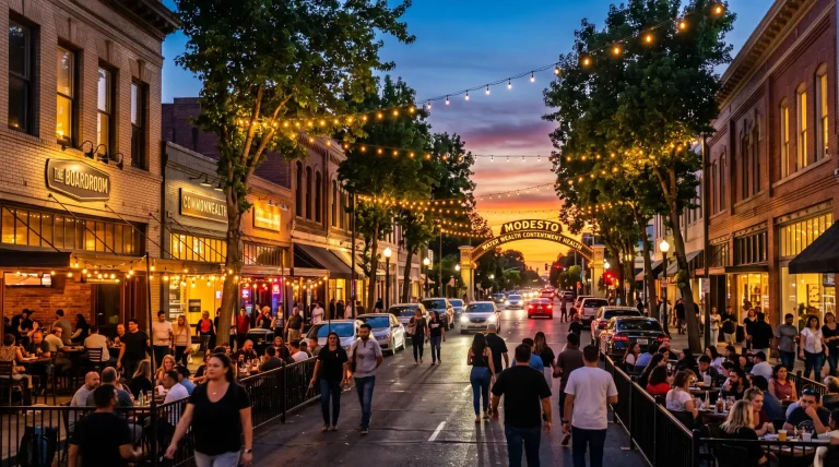 People_socializing_in_Downtown_Modesto