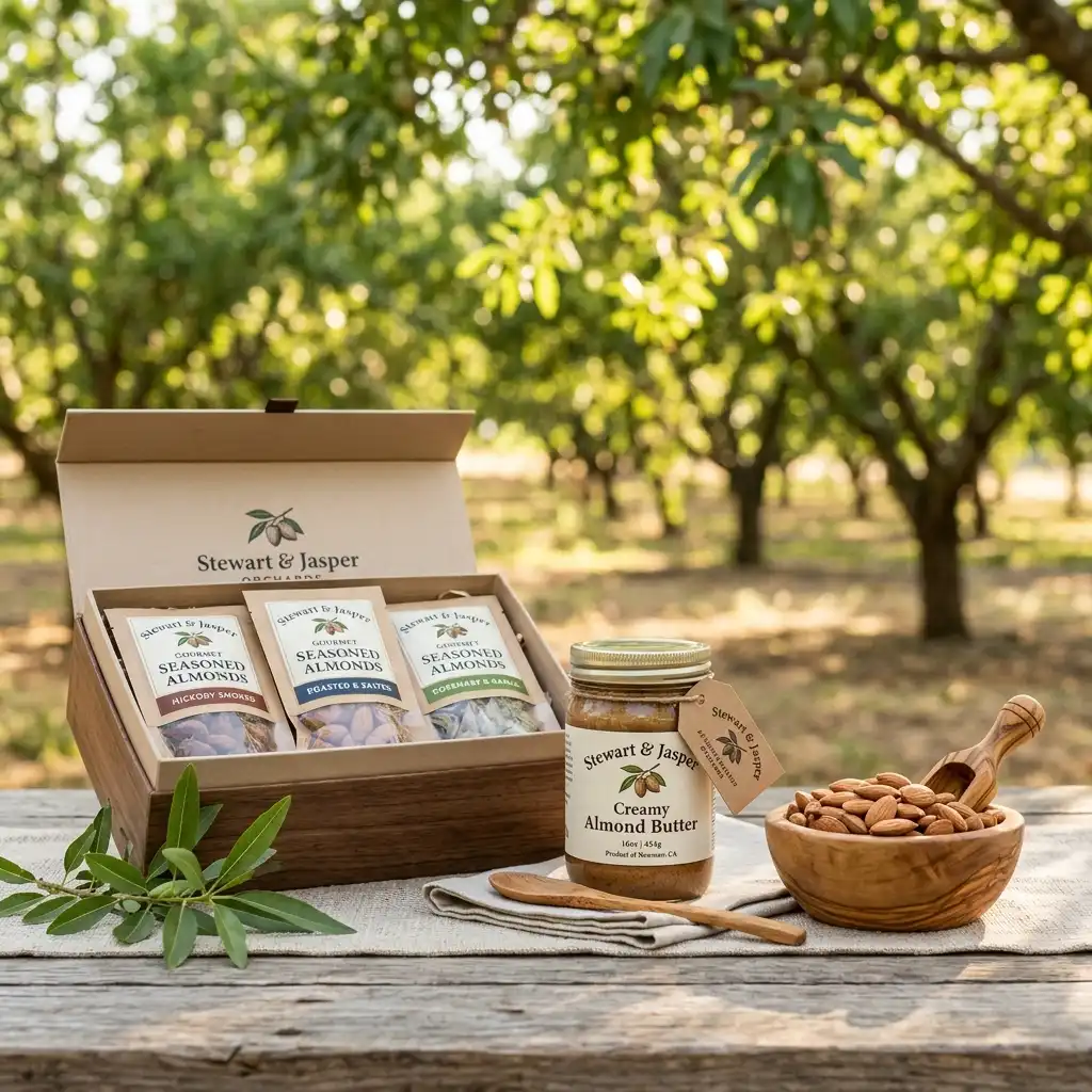 Almond_products_displayed_on_table